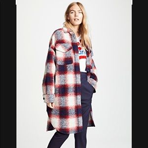 Isabel Marant Etoile Gario wool plaid coat